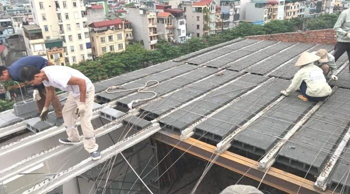 Ứng dụng bê tông nhẹ trong sàn, mái, chống nóng