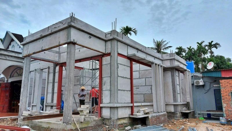 Kết cấu tường bao bằng bê tông nhẹ cho KCN Bắc Tiền Phong