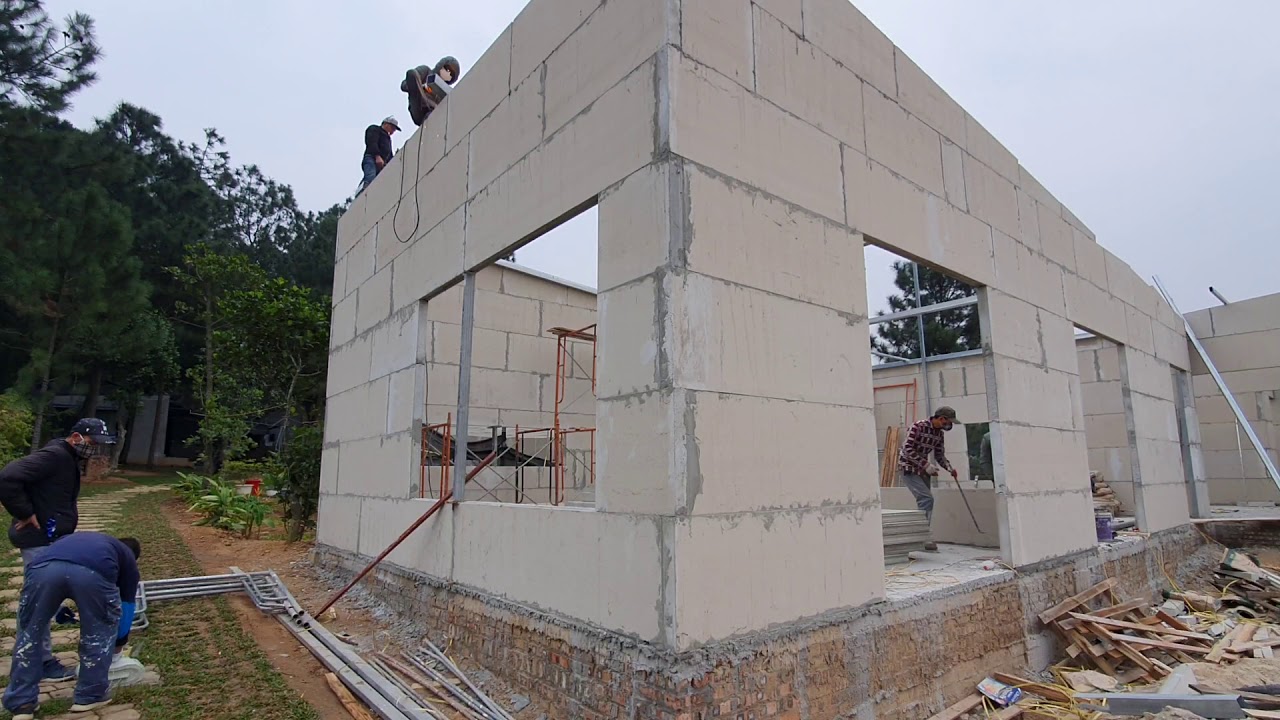 Xây nhà bằng bê tông khí chưng áp
